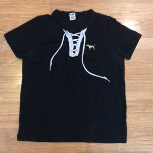 VS Pink lace-up shirt size M